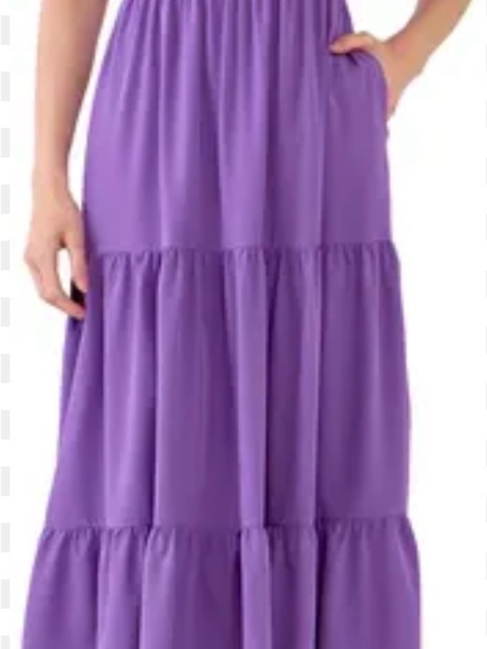 English Factory Women’s Purple Ruffle-Tiered Midi Dress - Picture 14 of 14